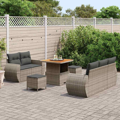 vidaXL Salon de jardin 8 pcs Gris résine tressée