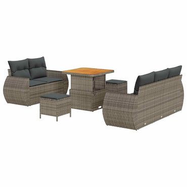 vidaXL Salon de jardin 8 pcs Gris résine tressée