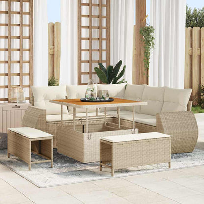 vidaXL Salon de jardin 8 pcs Beige Résine tressée