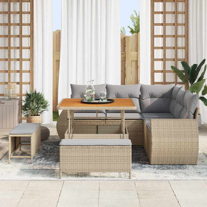vidaXL Gartensofa-set 8 pcs Beige Poly-Rattan