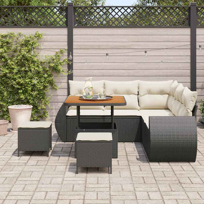 vidaXL Ensemble de canapés de jardin 8 pcs Noir résine tressée