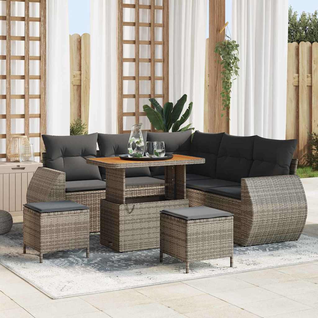 vidaXL Ensemble de canapés de jardin 8 pcs Gris résine tressée
