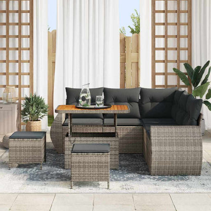 vidaXL Ensemble de canapés de jardin 8 pcs Gris résine tressée