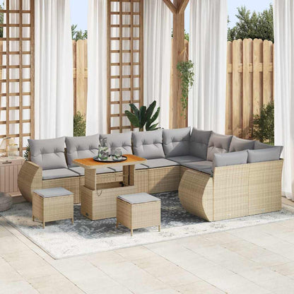 Gartensofa-set 12 pcs Beige Poly-Rattan