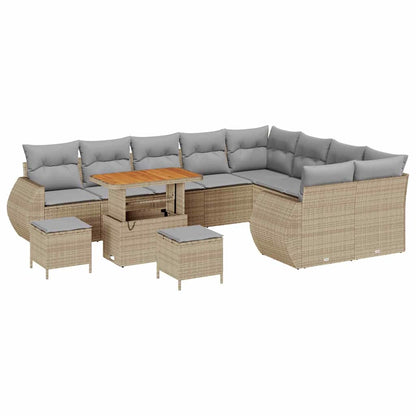 Gartensofa-set 12 pcs Beige Poly-Rattan