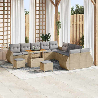 Gartensofa-set 13 pcs Beige Poly-Rattan