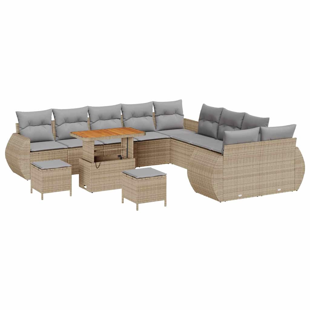 Gartensofa-set 13 pcs Beige Poly-Rattan