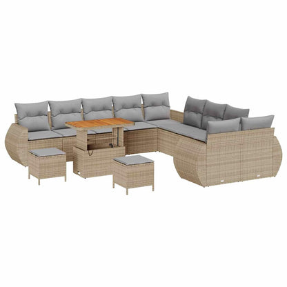 Gartensofa-set 13 pcs Beige Poly-Rattan
