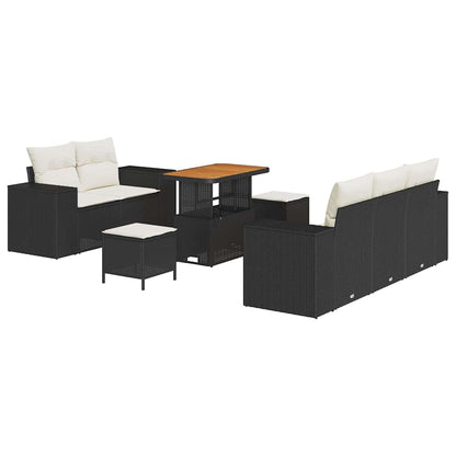 Gartensofa-set 8 pcs Schwarz Poly-Rattan