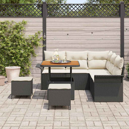 vidaXL Salon de jardin avec coussins 8 pcs Noir Résine tressée