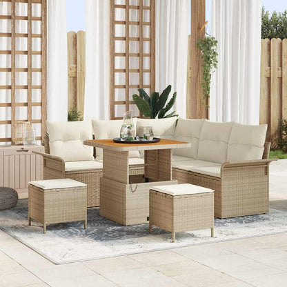 vidaXL Salon de jardin avec coussins 8 pcs Beige Résine tressée