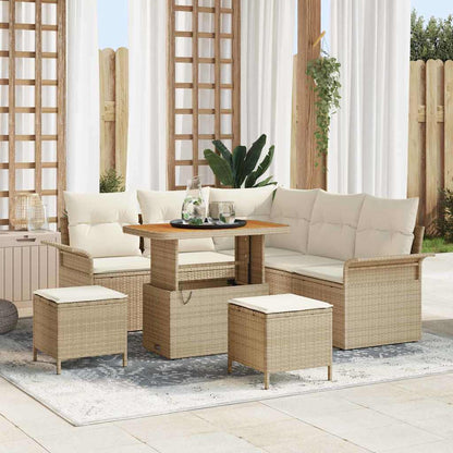 vidaXL Salon de jardin avec coussins 8 pcs Beige Résine tressée