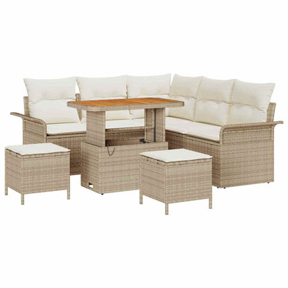 vidaXL Salon de jardin avec coussins 8 pcs Beige Résine tressée