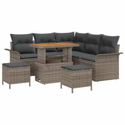 vidaXL Salon de jardin avec coussins 8 pcs Gris résine tressée