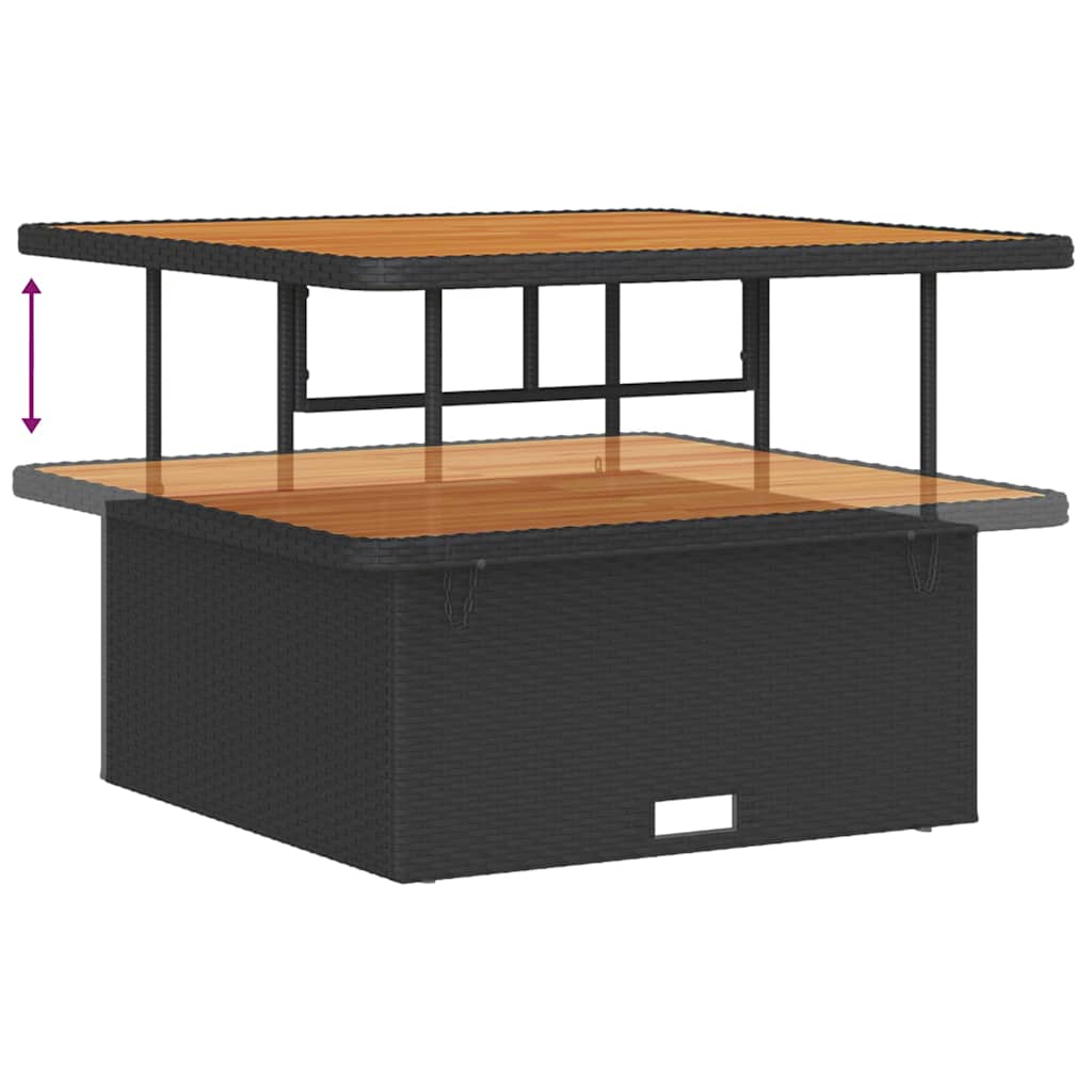 Gartensofa-set mit Kissen 12 pcs Schwarz Poly-Rattan