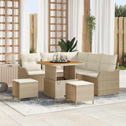 vidaXL Salon de jardin avec coussins 8 pcs Beige Résine tressée