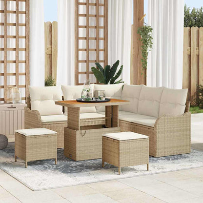 vidaXL Salon de jardin avec coussins 8 pcs Beige Résine tressée