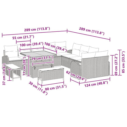 vidaXL Ensemble de canapés de jardin avec coussins 13 pcs Beige résine tressée