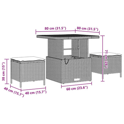 Gartensofa-set mit Kissen 9 pcs Schwarz Poly-Rattan