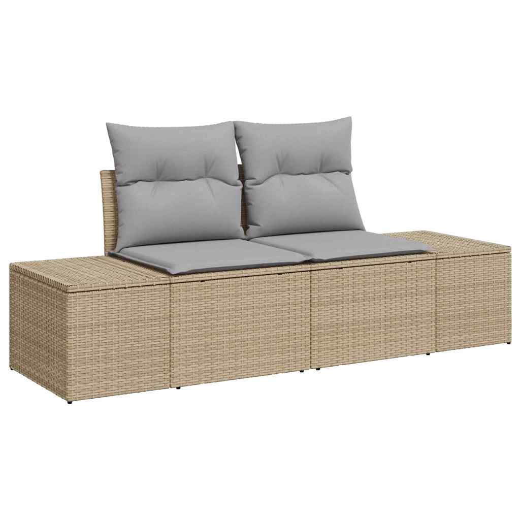 vidaXL Gartensofa-set mit Kissen 8 pcs Beige Poly-Rattan