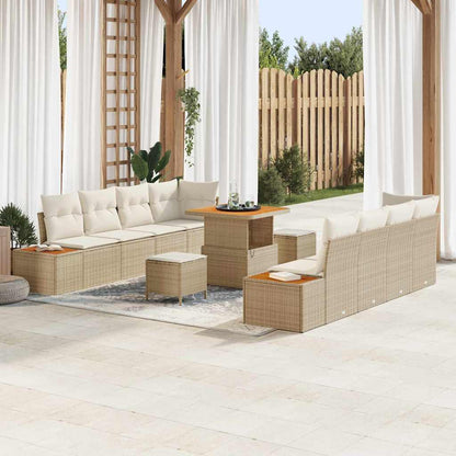 Gartensofa-set 11 pcs Beige Poly-Rattan