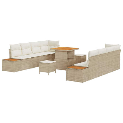 Gartensofa-set 11 pcs Beige Poly-Rattan