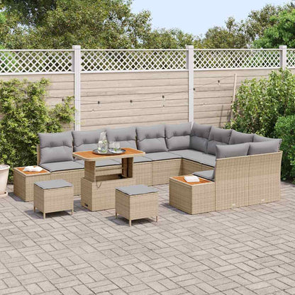 Gartensofa-set 12 pcs Beige Poly-Rattan