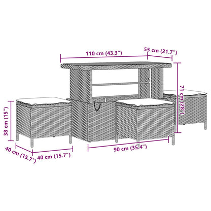 Gartensofa-set 13 pcs Grau Poly-Rattan