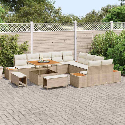Gartensofa-set 13 pcs Beige Poly-Rattan