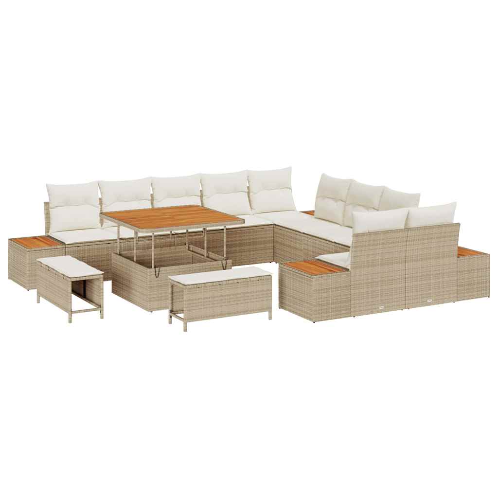 Gartensofa-set 13 pcs Beige Poly-Rattan