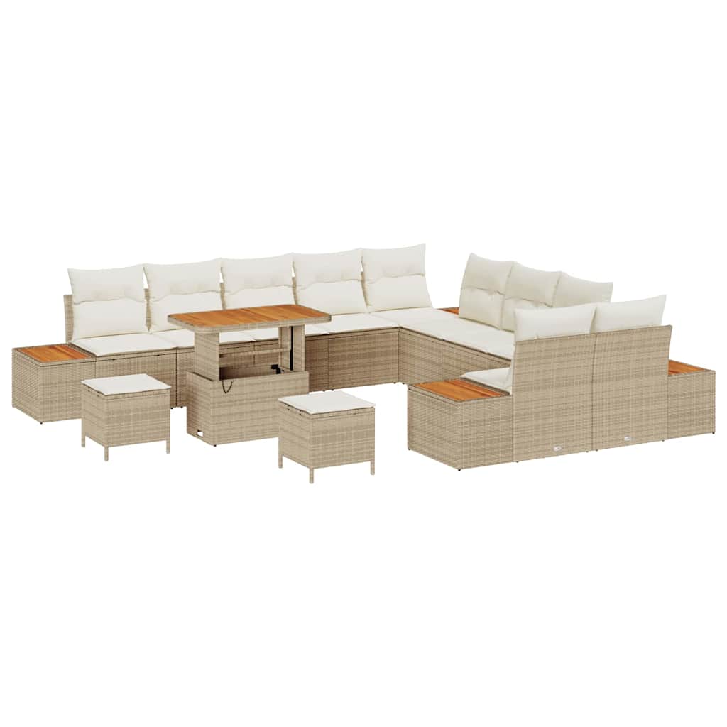Gartensofa-set 13 pcs Beige Poly-Rattan