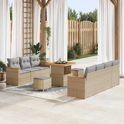 Gartensofa-set 10 pcs Beige Poly-Rattan