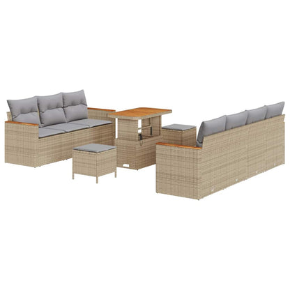 Gartensofa-set 10 pcs Beige Poly-Rattan