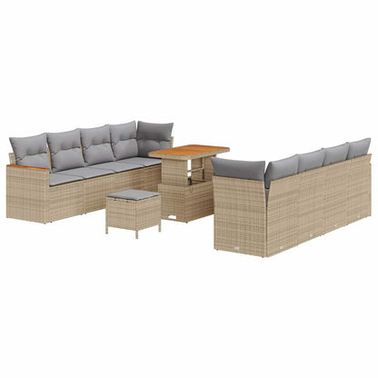 Gartensofa-set 11 pcs Beige Poly-Rattan