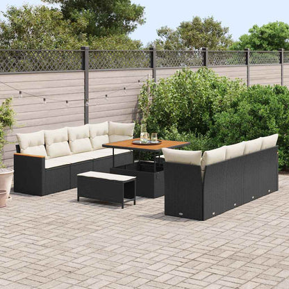 vidaXL Gartensofa-set 11 pcs Schwarz Poly-Rattan