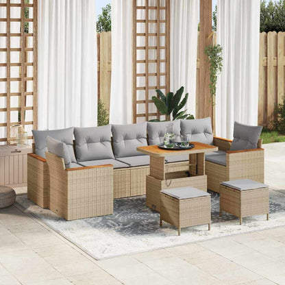 Gartensofa-set 10 pcs Beige Poly-Rattan