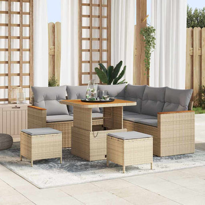 Gartensofa-set 8 pcs Beige Poly-Rattan