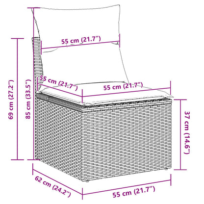 vidaXL Gartensofa-set 12 pcs Schwarz Poly-Rattan