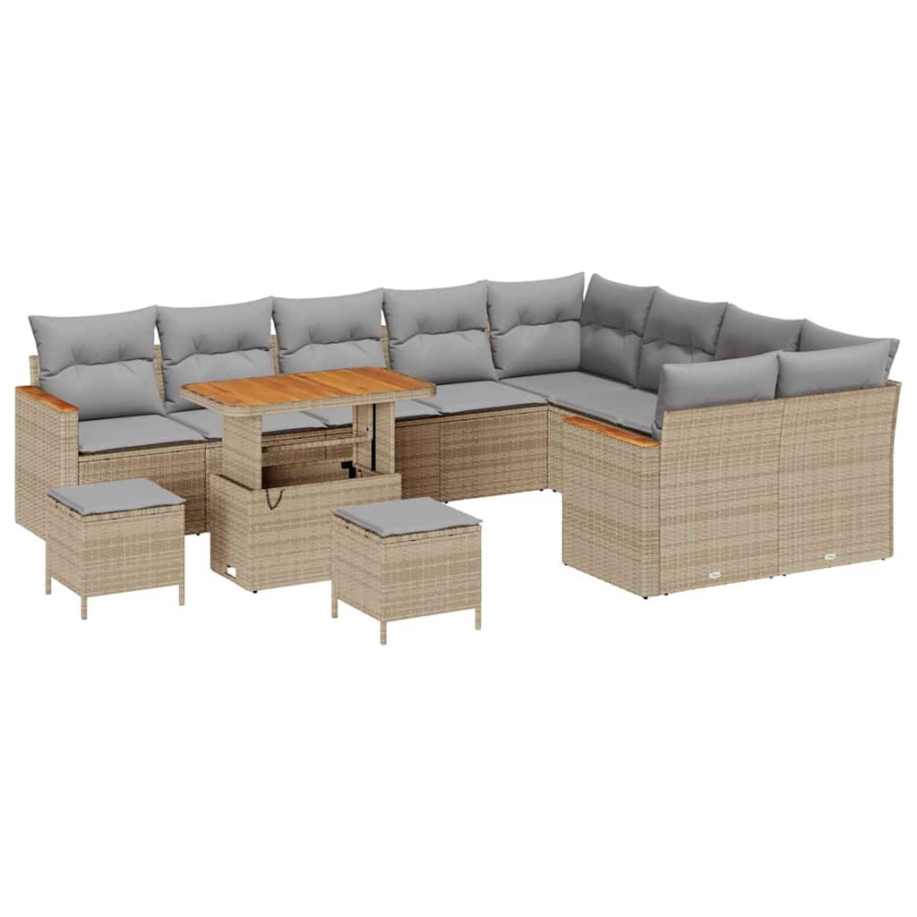 Gartensofa-set 12 pcs Beige Poly-Rattan