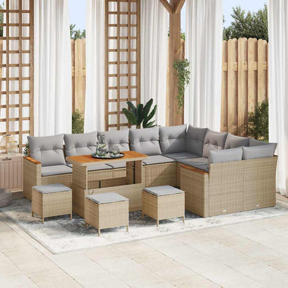 Gartensofa-set 13 pcs Beige Poly-Rattan