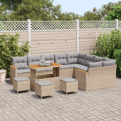 Gartensofa-set 13 pcs Beige Poly-Rattan