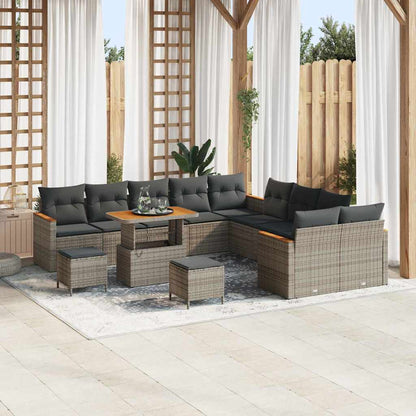 Gartensofa-set 13 pcs Grau Poly-Rattan