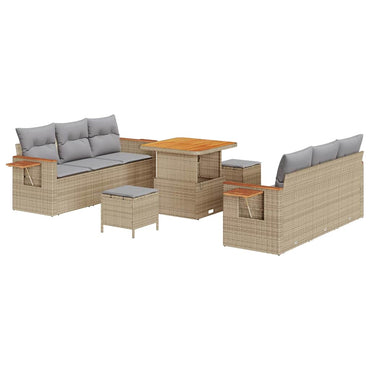 vidaXL Gartensofa-set mit Kissen 9 pcs Beige und Hellgrau