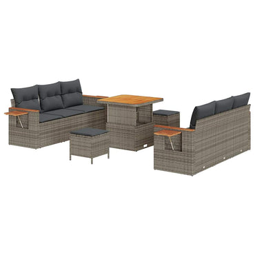 vidaXL Gartensofa-set mit Kissen 9 pcs Grau