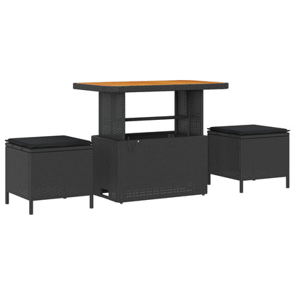 Gartensofa-set mit Kissen 9 pcs Schwarz