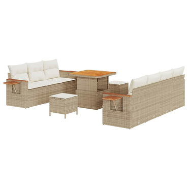 vidaXL Gartensofa-set mit Kissen 10 pcs Beige und Creme