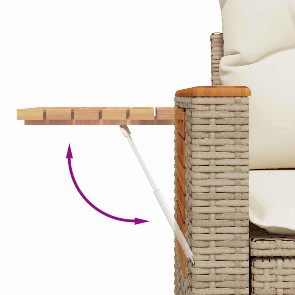vidaXL Gartensofa-set mit Kissen 10 pcs Beige und Creme