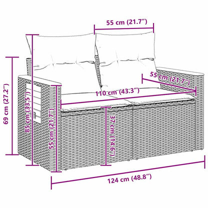 vidaXL Gartensofa-set mit Kissen 10 pcs Beige und Creme