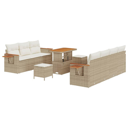vidaXL Gartensofa-set mit Kissen 10 pcs Beige und Creme