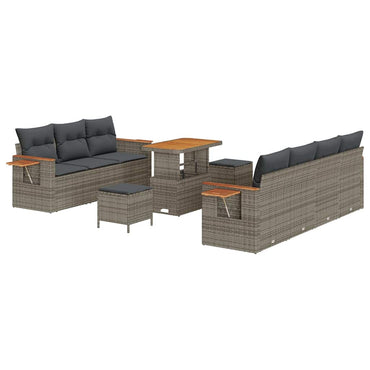 vidaXL Gartensofa-set mit Kissen 10 pcs Grau